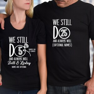 Custom 25th Anniversary T-shirt - Vneck - Crewneck - Wedding Anniversary - Personalized - DTG Printing - Silver Anniversary Shirts