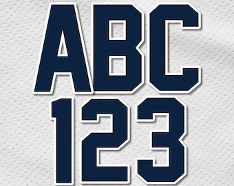 Fuente de la camiseta de béisbol de Nueva York: Letras y números PNG (Descarga digital)