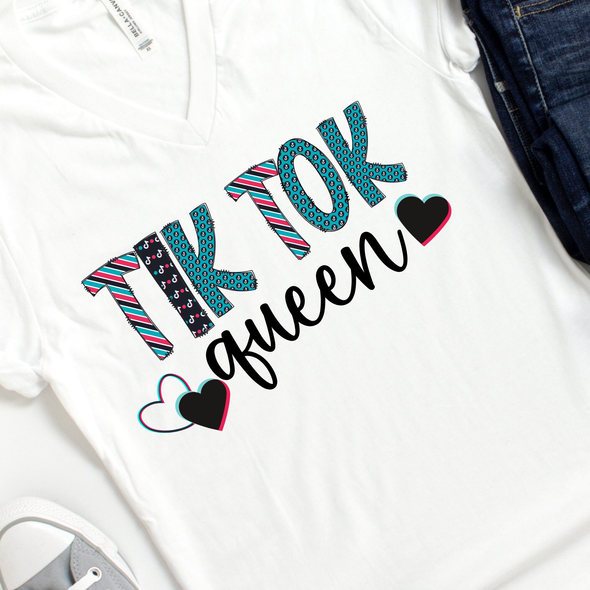 TIK TOK Inspired Doodle Alphabet & Numbers Set PNG Etsy