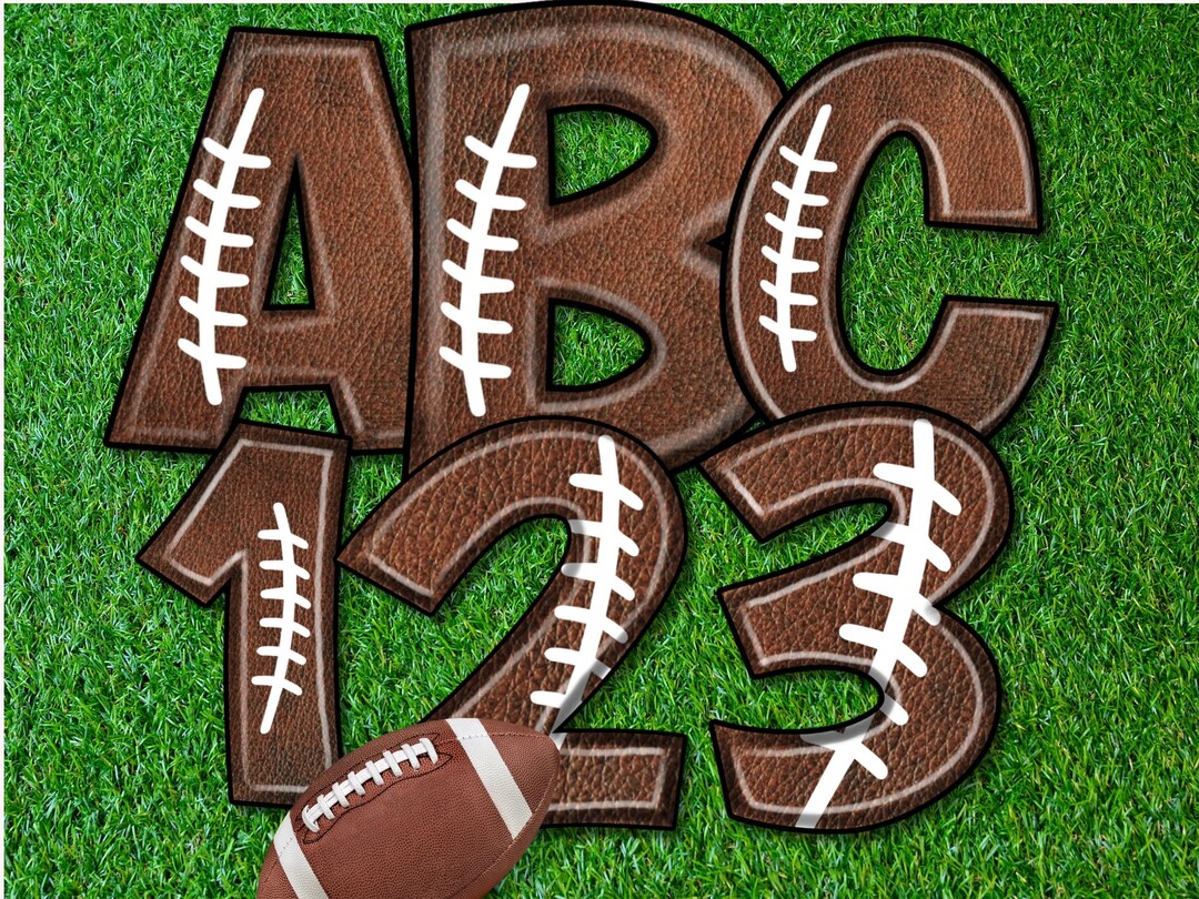 Authentic Football Texture 3D Alphabet & Numbers PNG, Scrapbooking ...