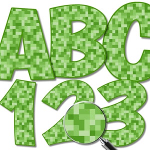 Mine Craft Buchstaben, Zahlen und Symbole, Videospiele Buchstaben, digitale Buchstaben, druckbare Buchstaben, Gamer Buchstaben PNG, Basteln & Sammelalbum