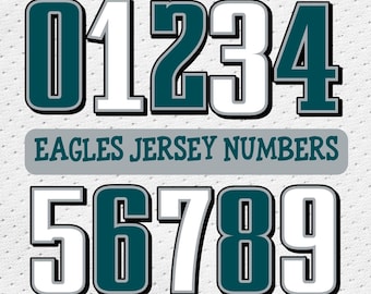 Philadelphia Eagles Jersey Numbers PNG: Sports Font (Digital Download)