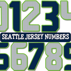 Lettertype Seattle, voetbalshirtnummers, textuurnummers nepjersey, sportnummers png, jerseynummers, sportshirtnummers, png