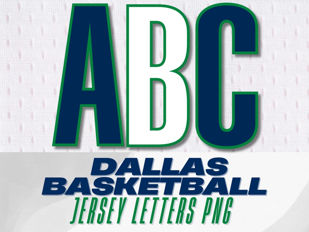 Retro Dallas Basketball Alphabet Letters PNG: Jersey Font (digital ...