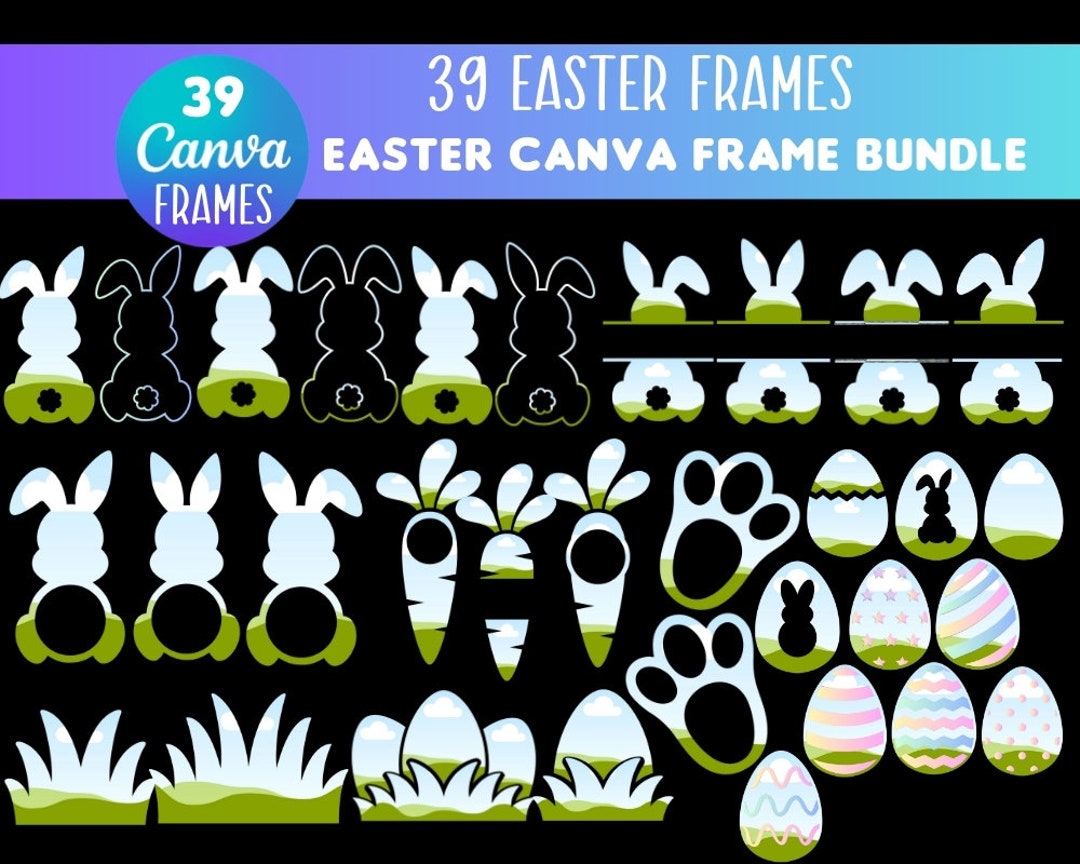 Easter Canva Frame Bundle Template Design Bundle Drag And Drop Shape