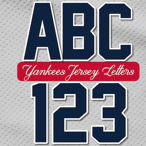 New York Baseball Alphabet und Zahlen, Baseball Buchstaben PNG, Baseball Jersey Buchstaben, Baseball Heimtrikot Schriftzug Kit PNG Download