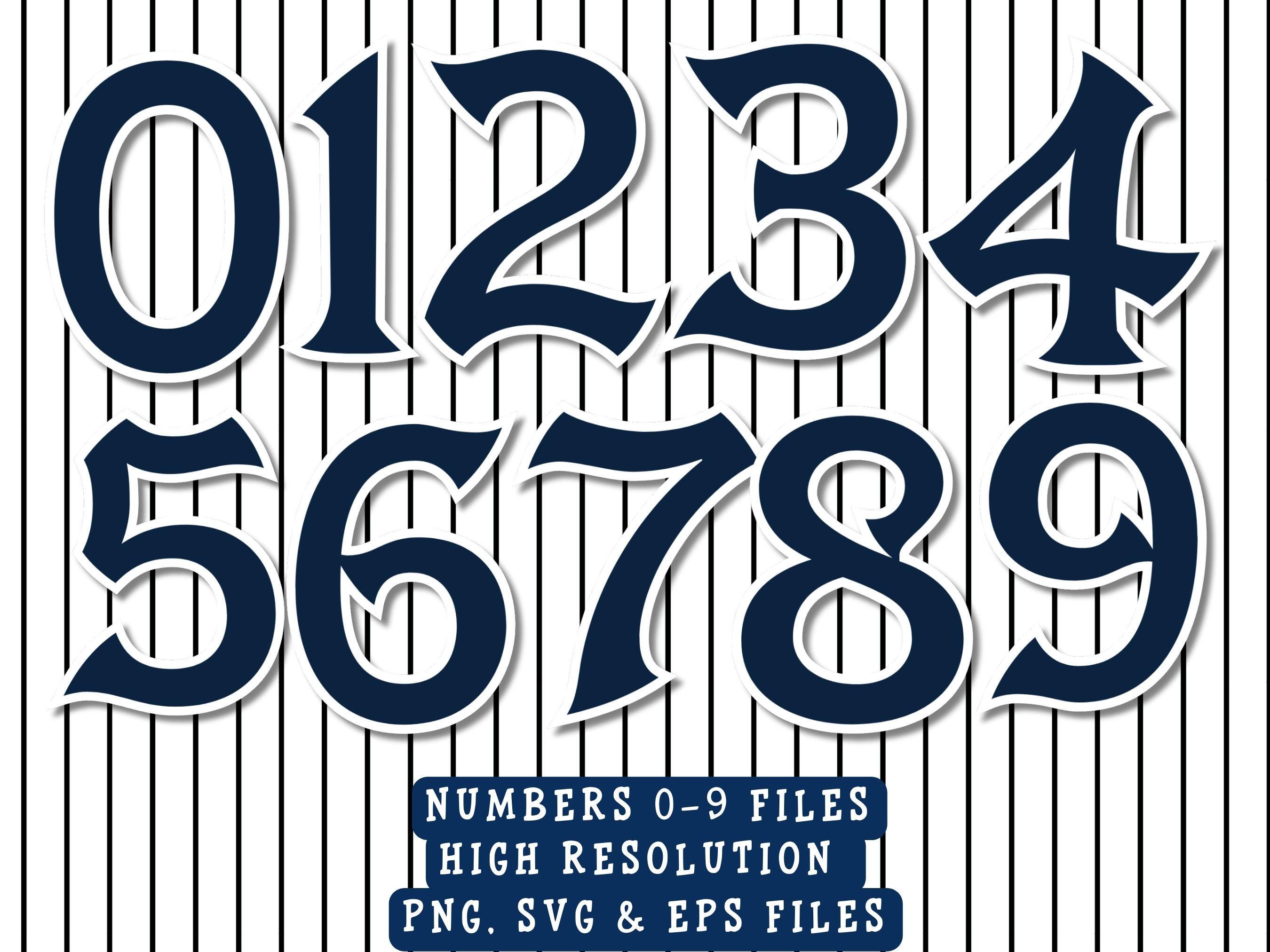 New York Baseball Alphabet & Numbers: Jersey Font (PNG, SVG, EPS) Cut ...