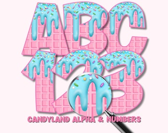 Ice Cream Letters PNG: Candy Land Alphabet, Sprinkles (Digital Download)