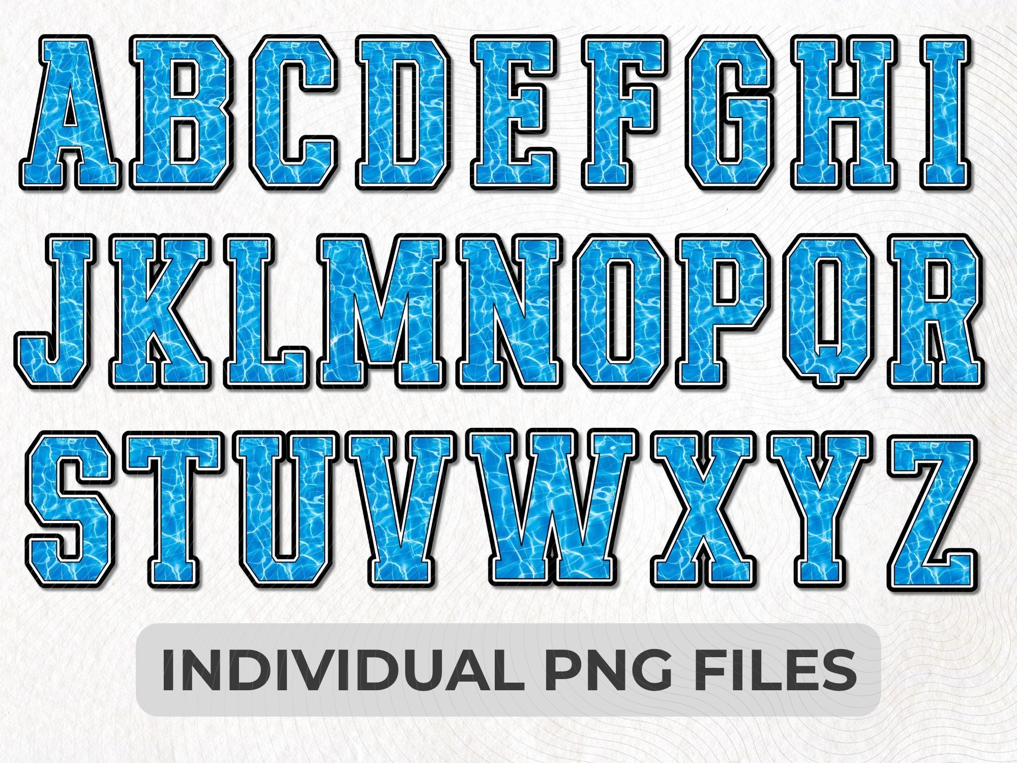 Realistic Swimming Pool Alphabet PNG, Water Letters Numbers, Sports ...