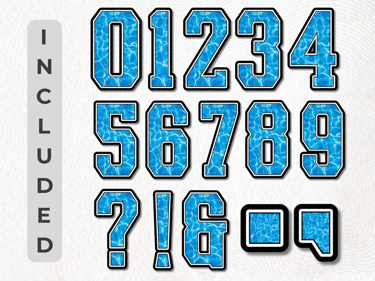 Realistic Swimming Pool Alphabet PNG, Water Letters Numbers, Sports ...