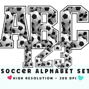 Fußbälle, Sport Schriftart Alphabet & Zahlen Set PNG, Scrapbooking Buchstaben, Blockbuchstaben, Futbol Buchstaben Set, Alpha Set, Fußball Alphabet