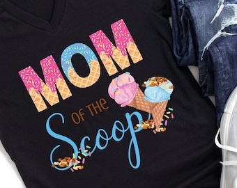 Mamá de la primicia: Revelación de género PNG: Diseño de helado (Descarga digital)