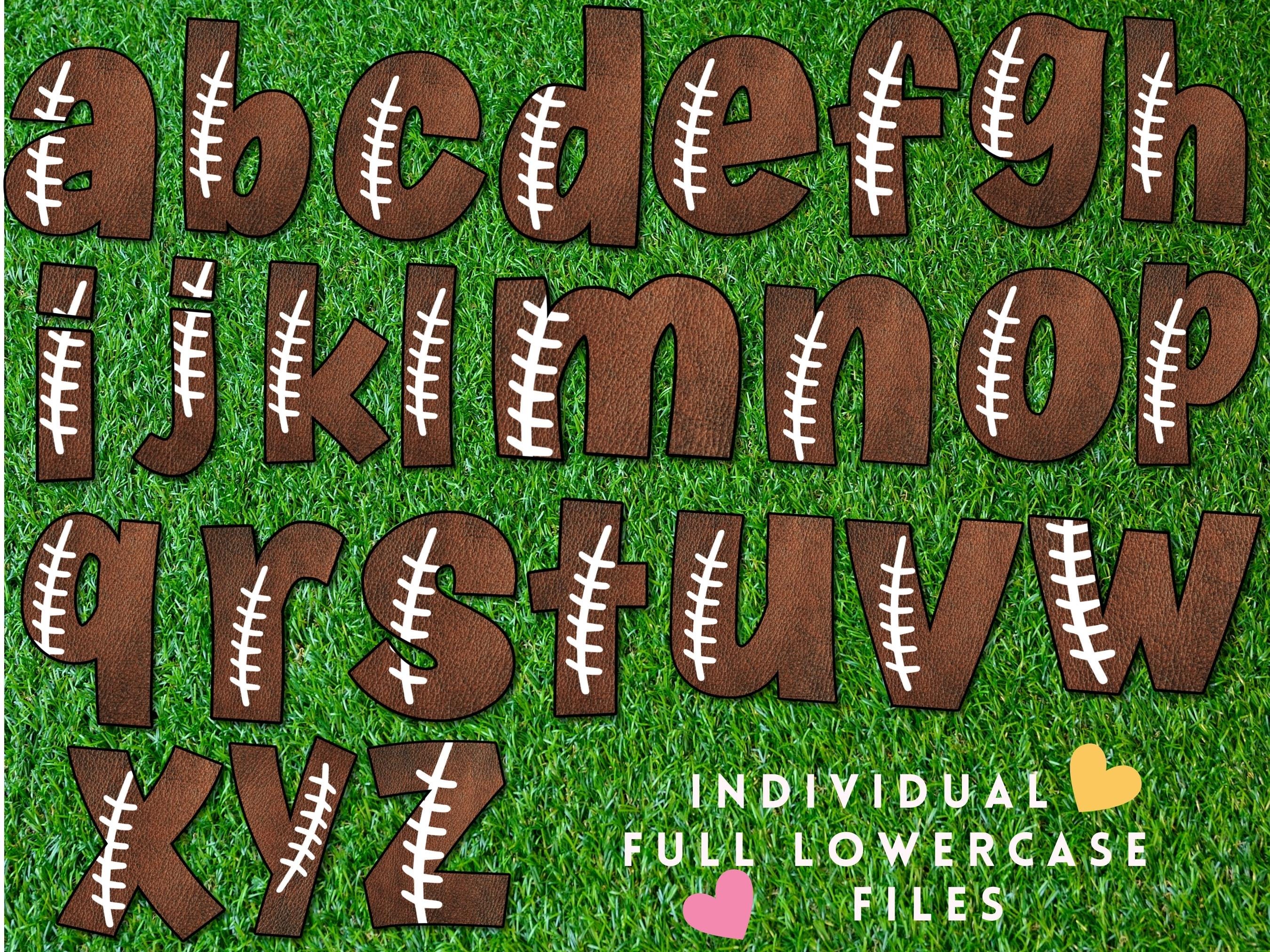 Football Texture Alphabet & Numbers PNG: Scrapbooking Letters (digital ...