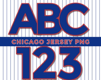 Chicago Baseball Jersey Font: Alphabet & Numbers PNG (Digital Download)