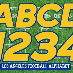 Los Angeles Football Alphabet & Numbers PNG (Digital Download)