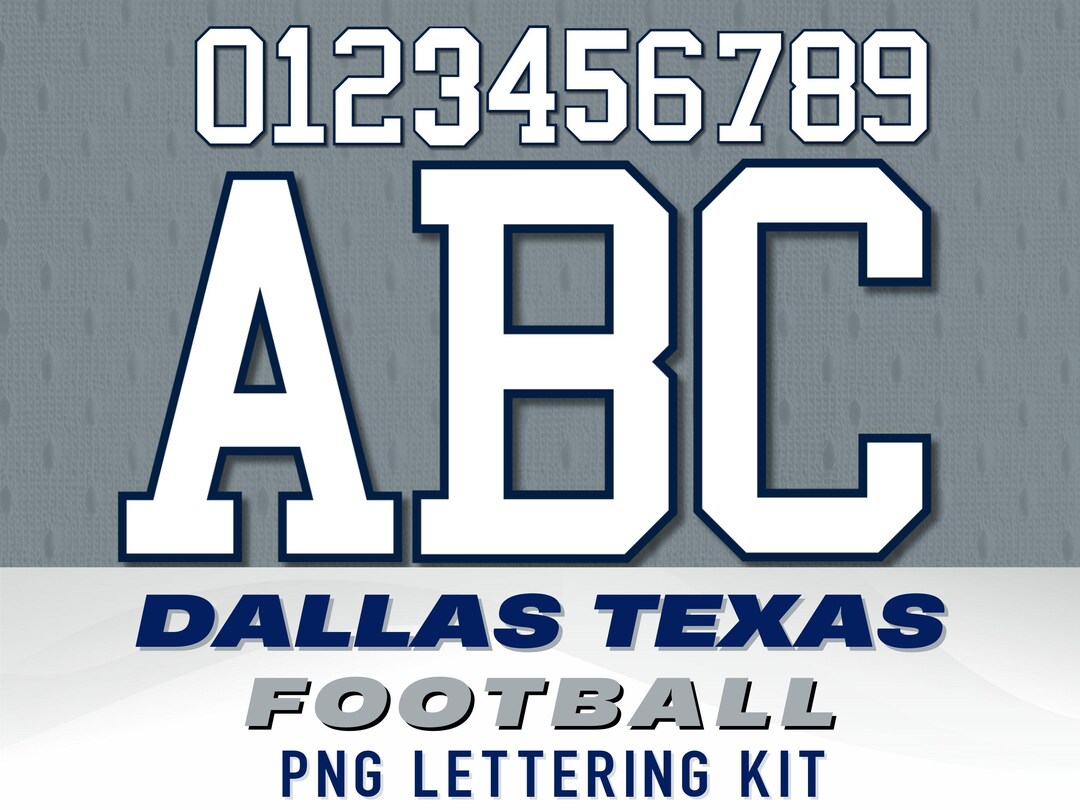Dallas Texas Football Letters PNG: Royal Blue Sports Jersey Alphabet ...