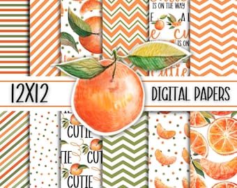 Little Cutie Baby Shower Digital Paper – 12x12 Scrapbook (Digital Download)