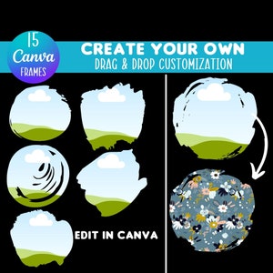 Brush Stroke Canva Frames: Drag & Drop Template Bundle (Digital Download)