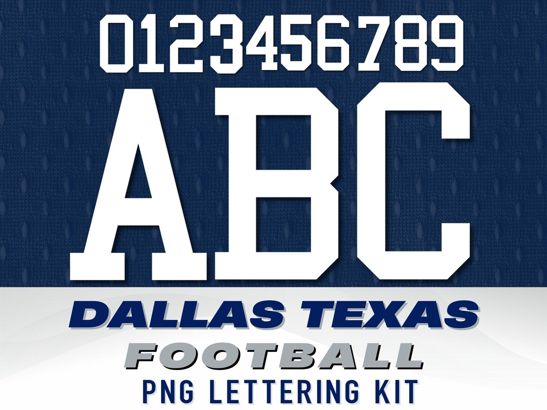Dallas Texas Football Letters PNG: Royal Blue Sports Jersey Alphabet ...