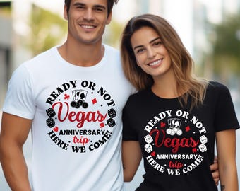 Glitter Effect Vegas Couples Trip Sublimation PNG, Iron On File, T-shirt Design, Heat Press, Anniversary, Summer Vacation, Couples Shirts