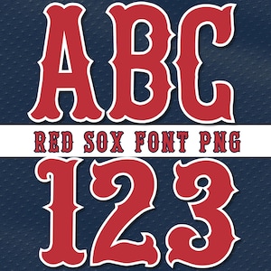 Boston Baseball Alphabet & Zahlen, Baseball Buchstaben PNG, Baseball Jersey Buchstaben, Baseball Jersey Lettering Kit Download, Alternative Jersey