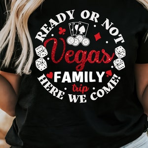 Effetto glitter Vegas Family Trip Sublimazione PNG Ferro su trasferimento, File di taglio SVG, Design maglietta, Pressa a caldo, Vacanze in famiglia, Vacanze estive