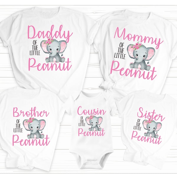 Elefant Baby Shower Family Bundle Bügelbild - PNG - Print On Demand - T-shirts - Transferpresse - Herunterladen - Little Peanut Baby Shower