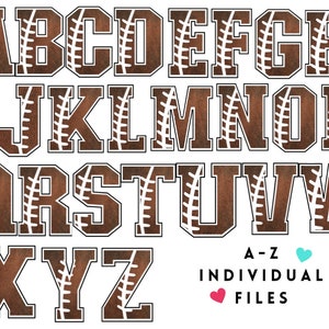 Football Letters & Numbers PNG: Sports Font Alpha Set (digital Download ...