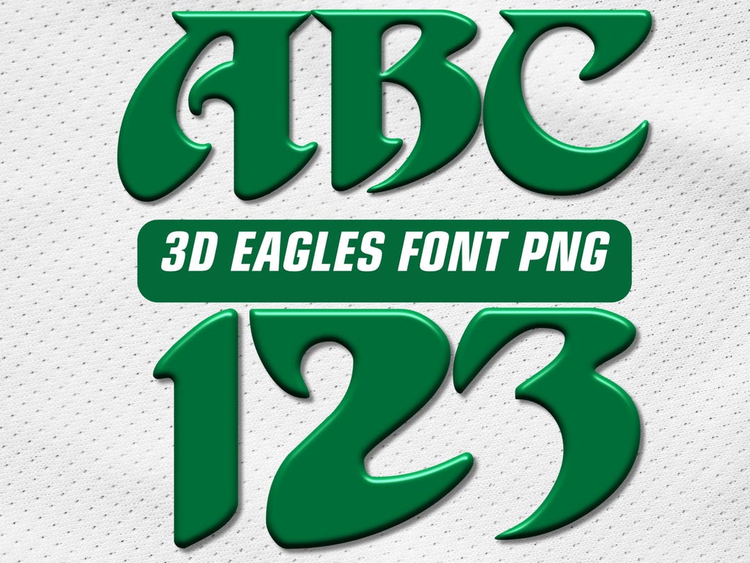 Philadelphia Letter Vector 3D Philadelphia Football Font: Green & White Letters PNG (digital ...