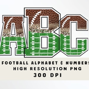 LETRAS DE FÚTBOL, alfabeto deportivo y números Set PNG - Scrapbooking Letters - Block Letters - Sports Font Football Letters Set - Alpha Set