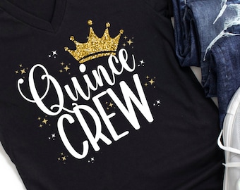 Quinceanera Crew PNG: Glitter Crown Design (Digital Download)