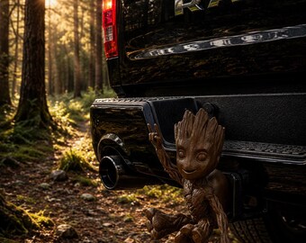 Copertura per gancio di traino Groot Baby Metal Rock, tappo protettivo per testa a sfera da 50 mm, regalo per auto.