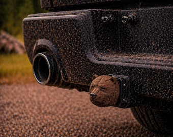 Grizzly Bear Trailer Hitch Cover Quad ATV Premium Protective Cap Outdoor Terrain Nature Lover Animal Lover Ball Head Trailer Accessory