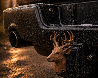 Roe deer stag towbar cover 50 mm Poly Edition Hunting Majestic Premium protective cap ball head towbar trailer gift idea