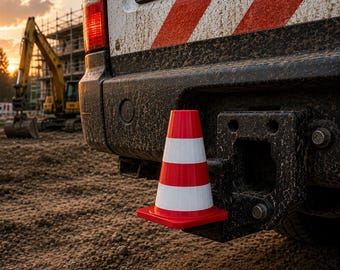 Pylon construction site trailer hitch cover, towbar cover, ball head 50 mm, protective cap, ball head cap, cover cap, car accessory, gift idea