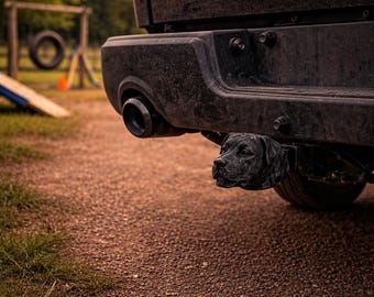 Rottweiler (listed dog breed) trailer hitch cover 50 mm, dog lover, dog friend, premium protective cap, ball head trailer, gift idea, accessory