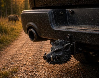 Nakładka ochronna Angry Wild Boar Hunter Premium 50 mm na hak holowniczy, akcesorium do przyczepy samochodowej