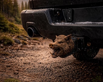 Wild Boar Next Gen Towbar Cover 50 mm Wild Boar Hunting Premium Protective Cap Ball Head Gift Idea Trailer Accessory