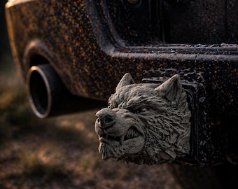 Bad Wolf towbar cover 50 mm predator hunting game hunter premium protective cap ball head towbar gift idea accessory caravan