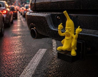 Banana Man FU** Y** Pokrywa na hak holowniczy 50 mm Osłona głowicy kulowej Cheeky Banana Ochronna nakładka na przyczepę kempingową Pomysł na prezent