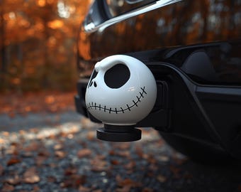 Skull Jack Pokrowiec na hak holowniczy z głowicą kulową 50 mm, prezent samochodowy, osłona na hak holowniczy, komiks, Premium, ochronna nakładka