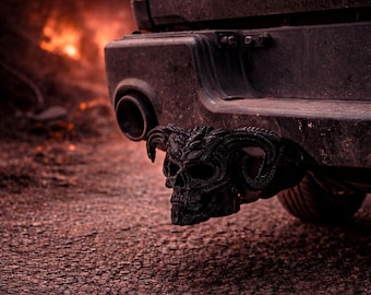 Evil Satan Demon Skull Devil Towbar Cover 50 mm Devilish Premium Protective Cap Ball Head Accessory Trailer Gift Idea