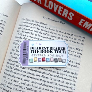 Book Tour Ticket WATERPROOF Sticker | Bookish | Book Merch | Book Gift | Bookish Gift | Gifts for Readers | Book Club
