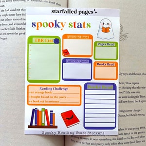Spooky Book Stats Stickers | Bookish | Book Merch | Book Gift | Bookish Gift | Gifts for Readers | Book Club