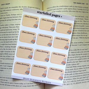 Short Summary stickers | Bookish | Book Merch | Book Gift | Bookish Gift | Gifts for Readers | Book Club | Book Stickers