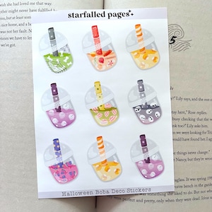 Spooky Boba Drink DECO Stickers | Bookish | Book Merch | Book Gift | Bookish Gift | Gifts for Readers | Book Club