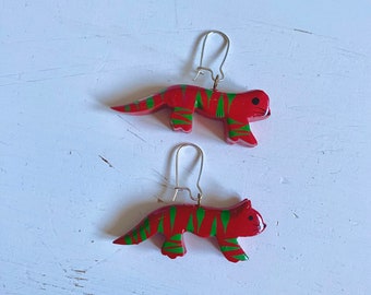 Boucles d’oreilles chat rouge