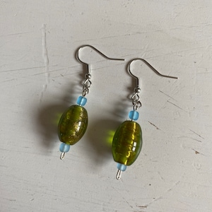 Green and blue earrings