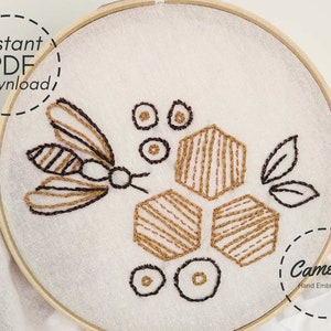 Honeycomb Digital Hand Embroidery Pattern