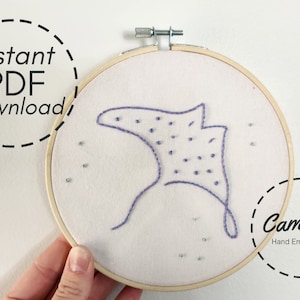 Stingray Hand Embroidery Pattern